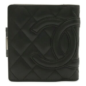 CHANEL Authentic Black Leather Wallet